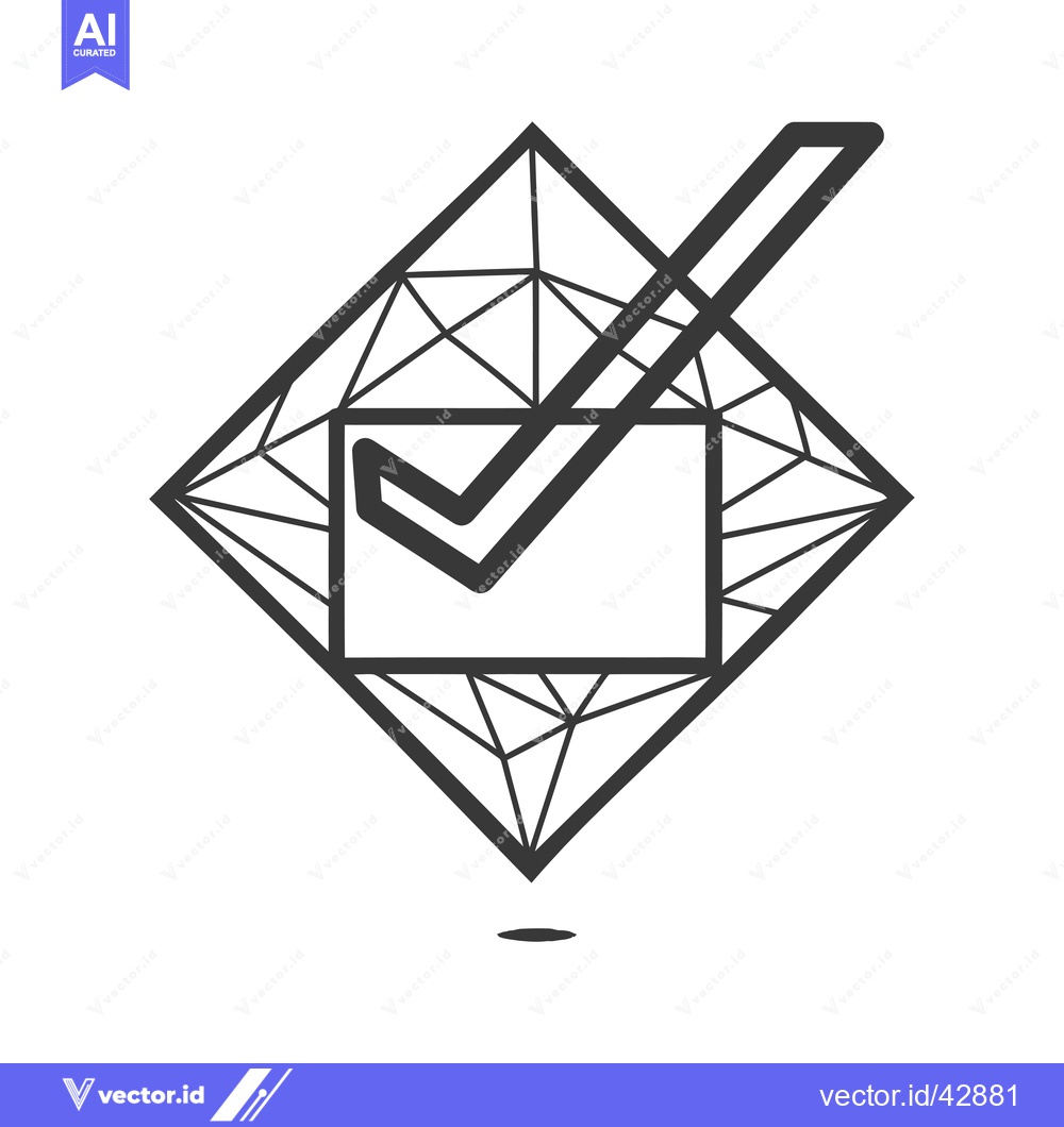 Premium Vector dari Geometric Diamond with Checkmark Inside