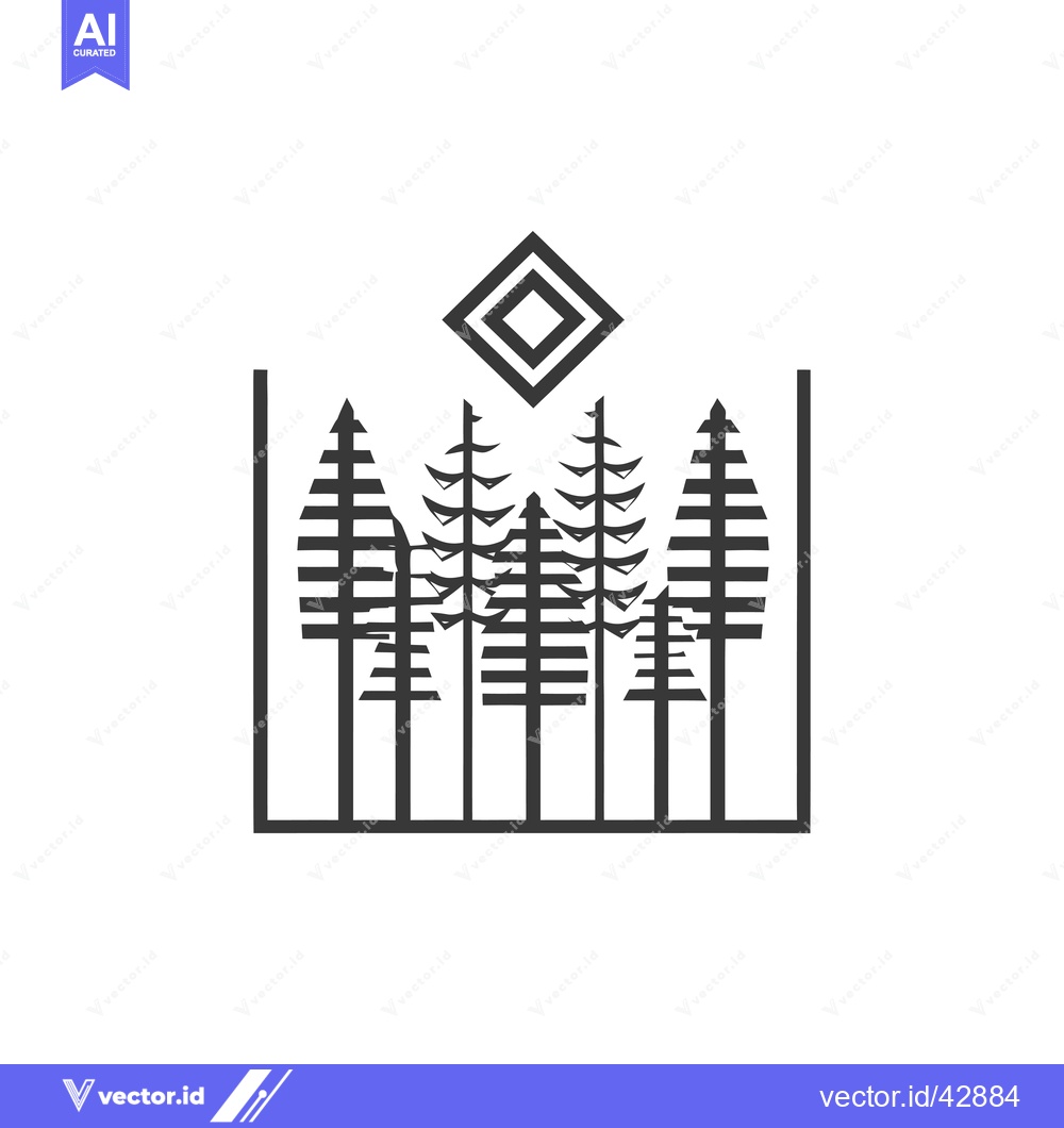 Premium Vector dari Geometric Forest with Diamond Symbol