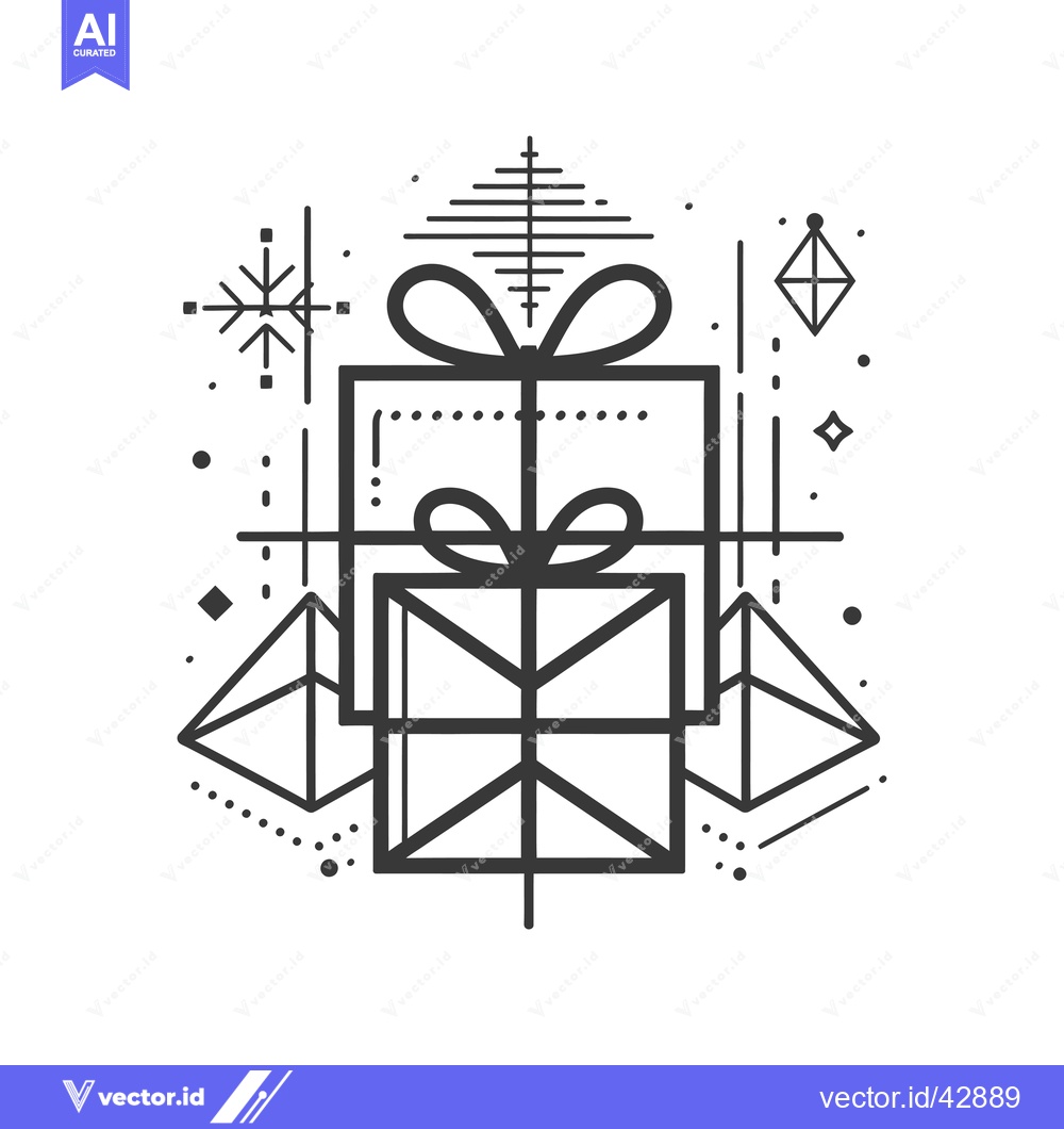 Premium Vector of Geometric Gift Box with Abstract Ornamentation