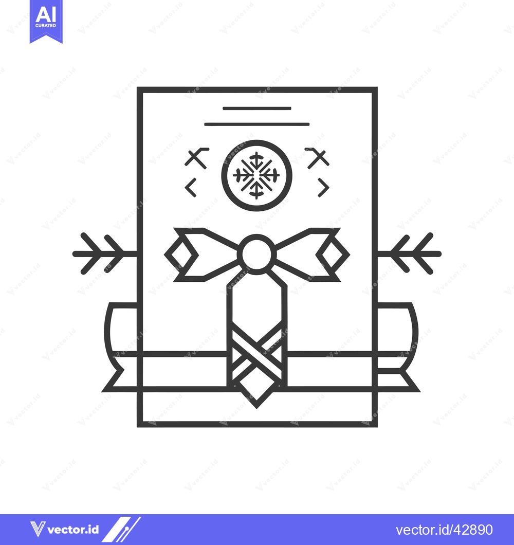 Premium Vector dari Geometric Gift Box with Snowflake and Bow