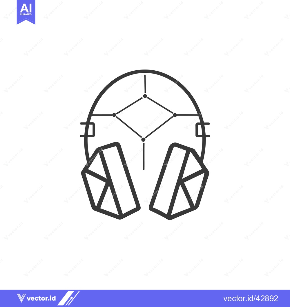 Premium Vector of Geometric Headphones with a Circle and Points