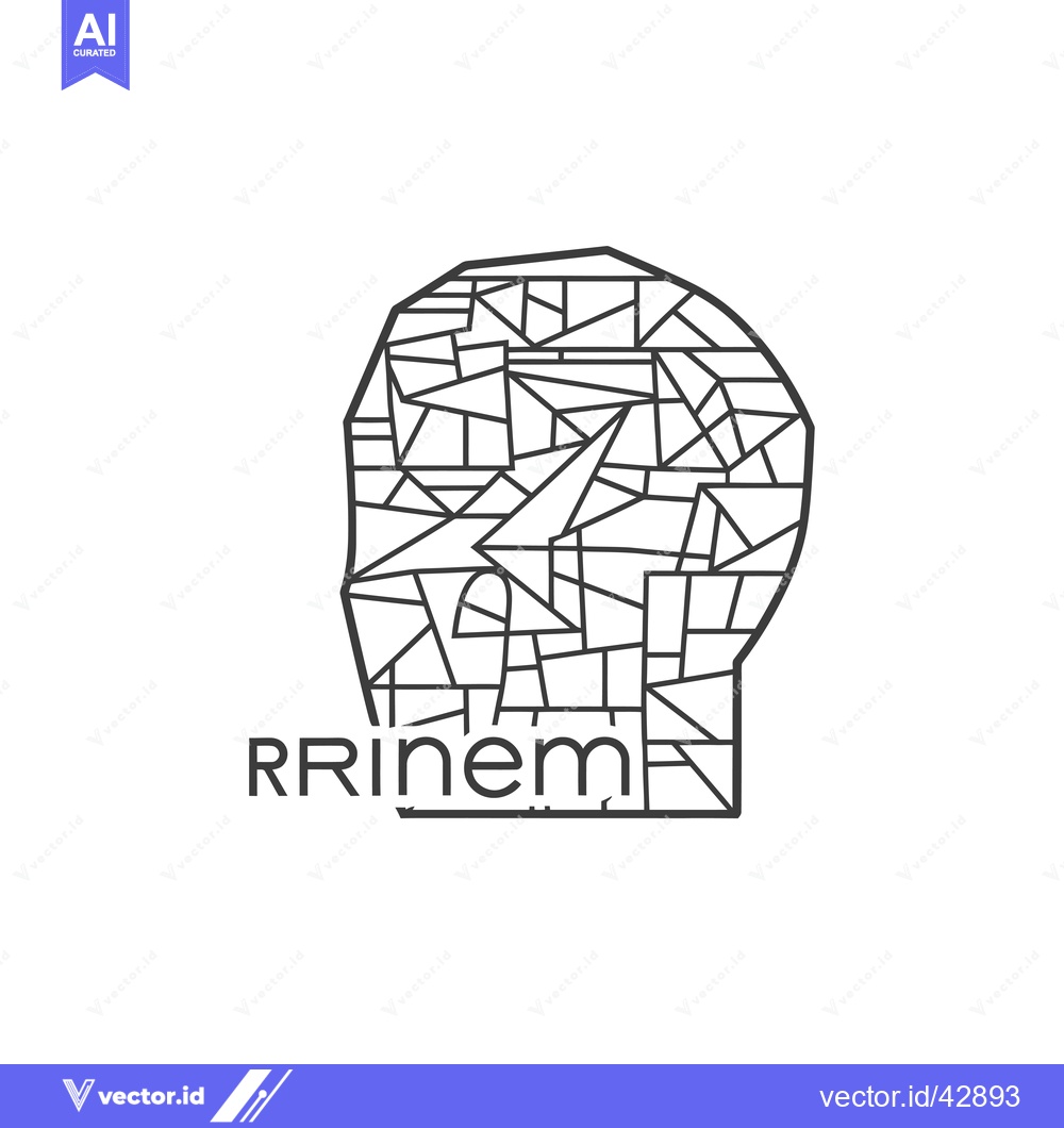 Premium Vector dari Geometric Head with the Word "Remember" Spelled Backwards