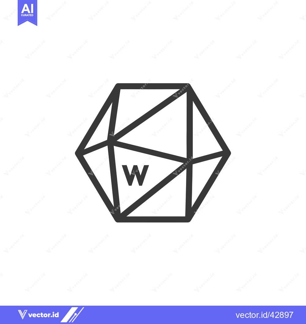 Premium Vector of Geometric Hexagon Shape with Letter W Inside
