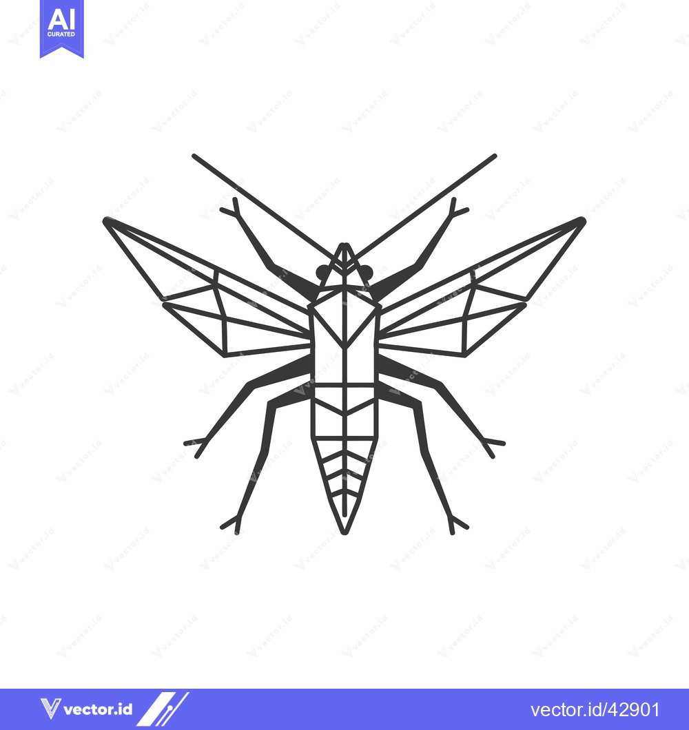 Premium Vector dari Geometric Illustration of a Black and White Insect