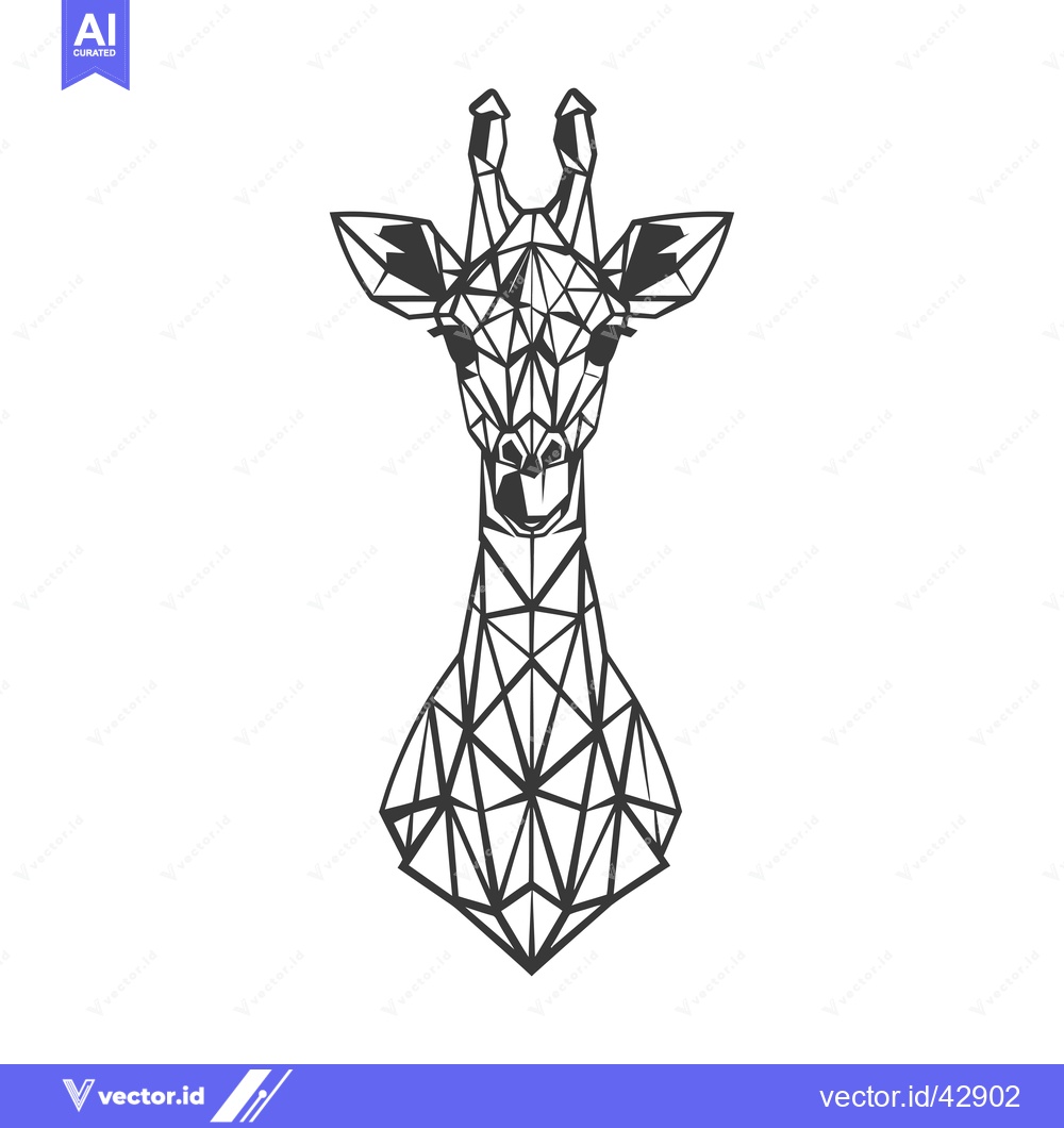 Premium Vector dari Geometric Illustration of a Giraffe's Head