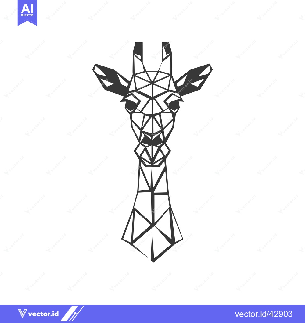 Premium Vector of Geometric Illustration of a Giraffe's Head
