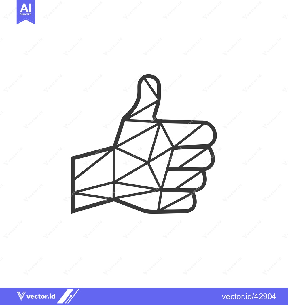 Premium Vector of Geometric Illustration of a Hand Giving a Thumbs Up