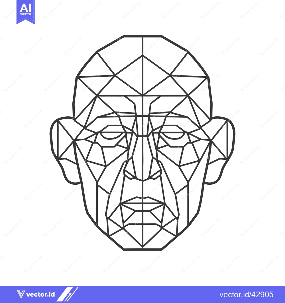 Premium Vector dari Geometric Illustration of a Human Face