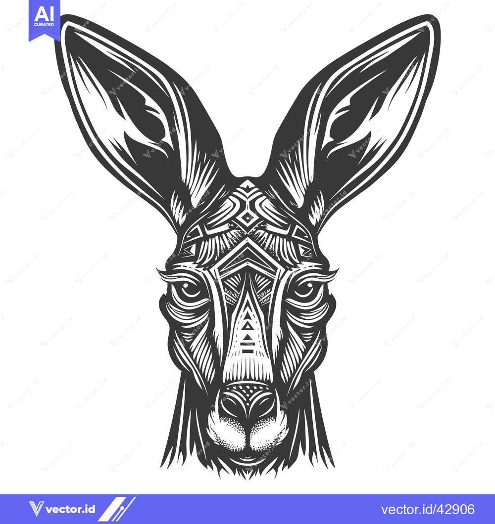 Premium Vector dari Geometric Illustration of a Kangaroo's Face