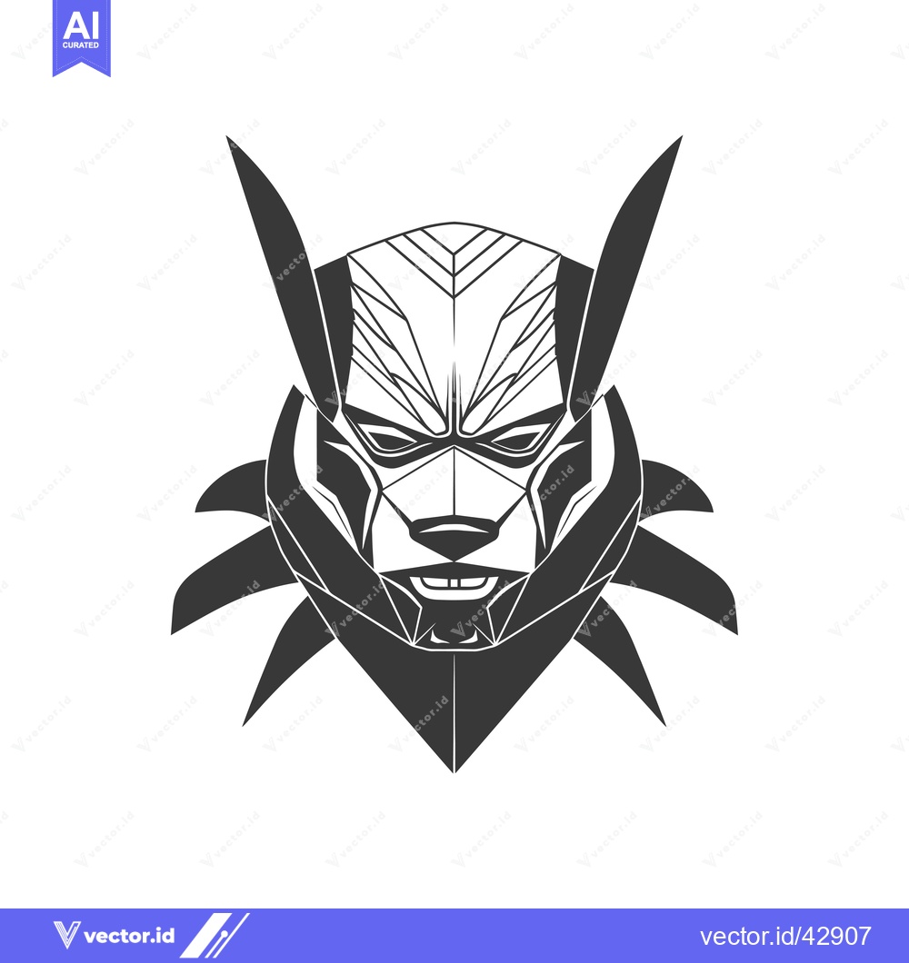 Premium Vector of Geometric Illustration of a Masked Animal Head