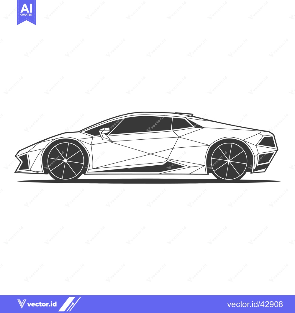 Premium Vector of Geometric Illustration of a Modern Sports Car