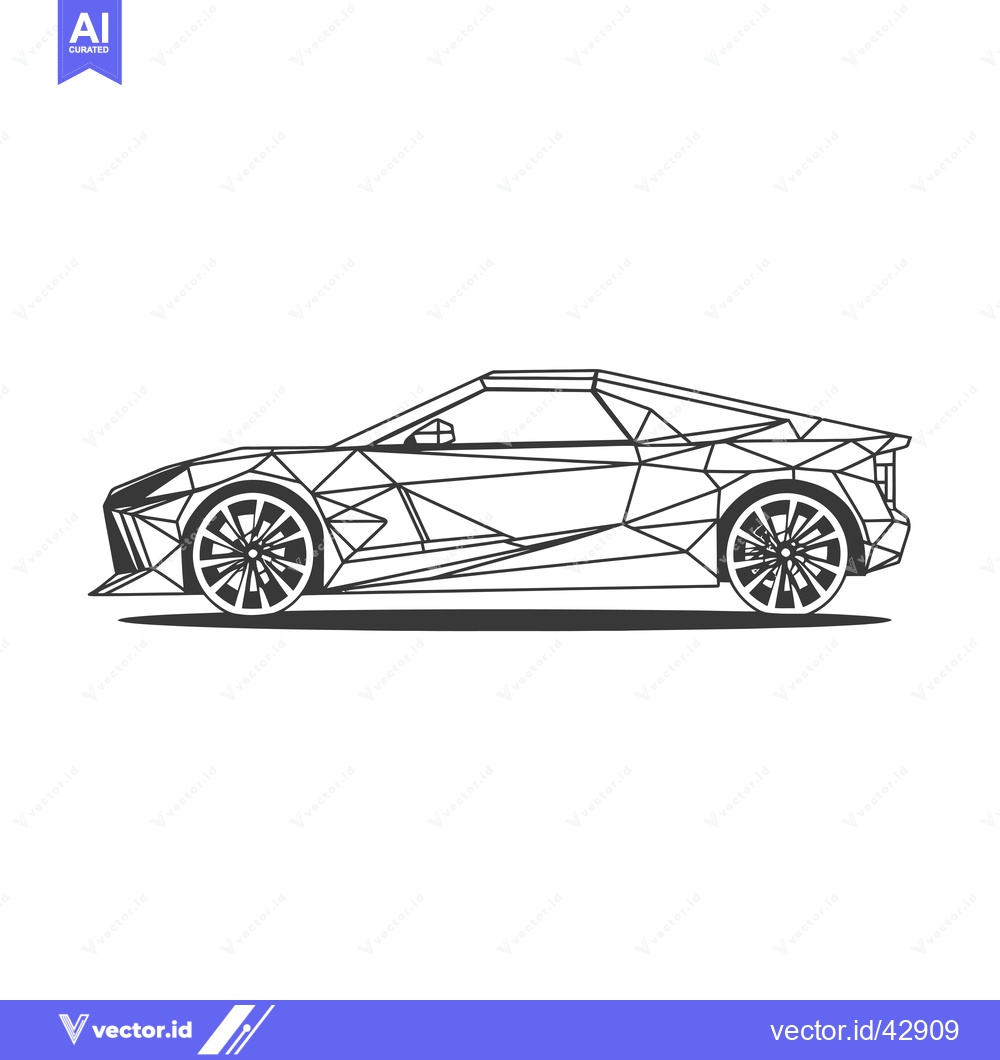 Premium Vector dari Geometric Illustration of a Modern Sports Car