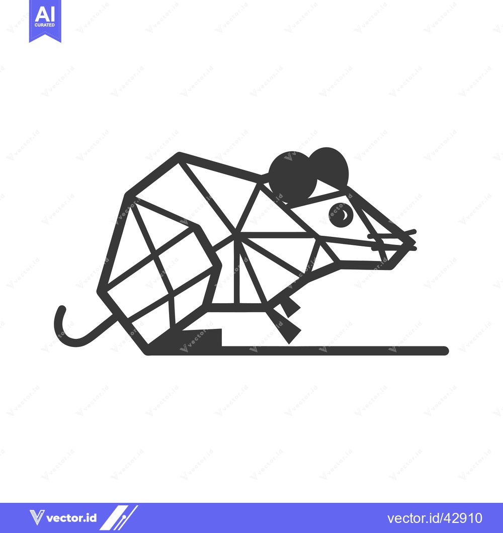 Premium Vector dari Geometric Illustration of a Mouse in Black and White