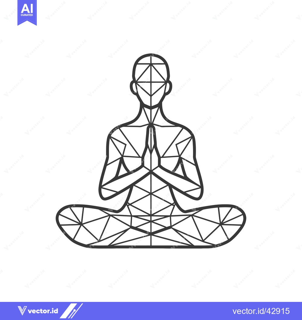 Premium Vector dari Geometric Illustration of a Person in a Yoga Pose