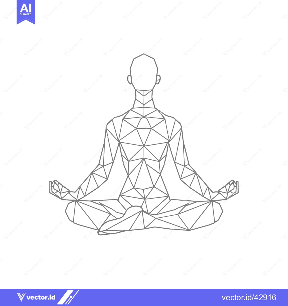 Premium Vector of Geometric Illustration of a Person in a Yoga Pose
