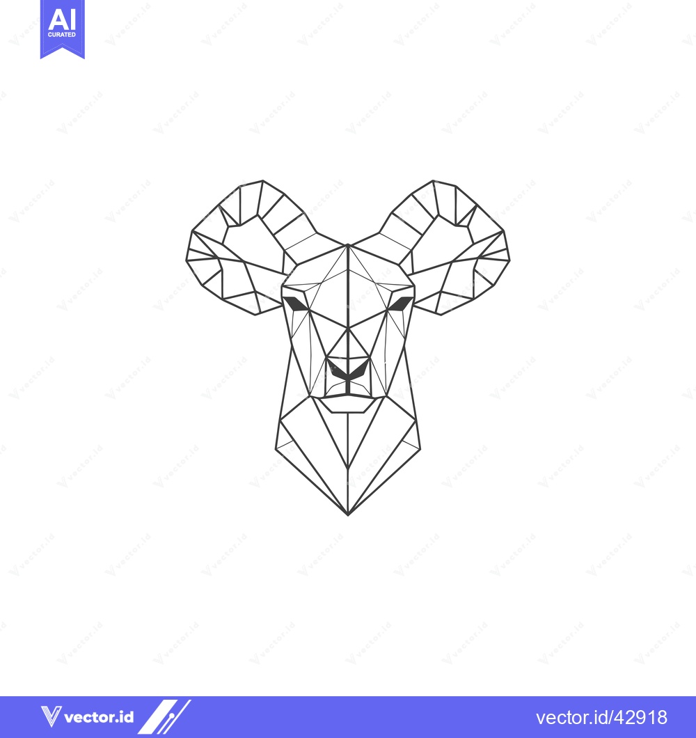 Premium Vector dari Geometric Illustration of a Ram's Head