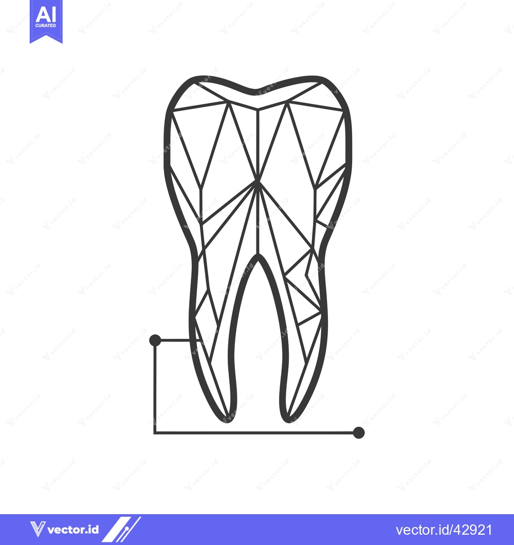 Premium Vector of Geometric Illustration of a Tooth with a Line Below