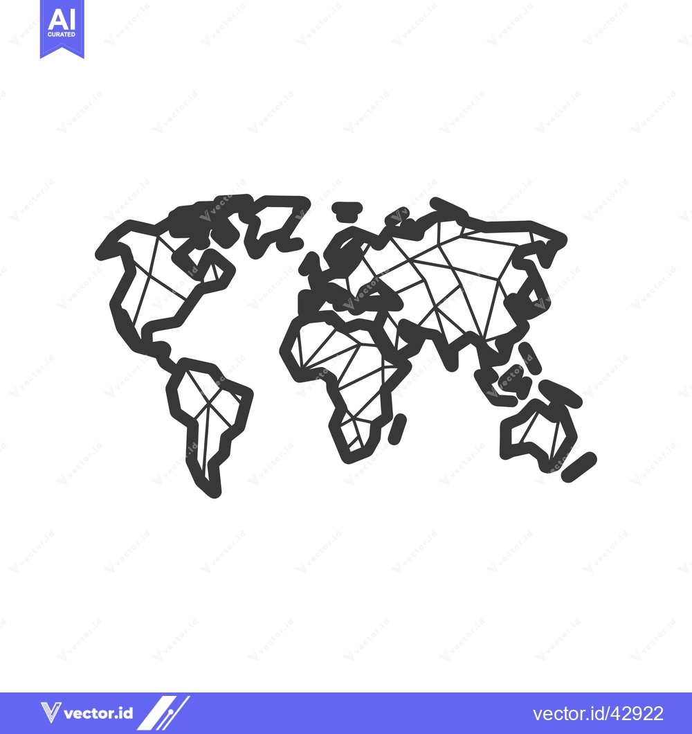 Premium Vector of Geometric Illustration of the World Map