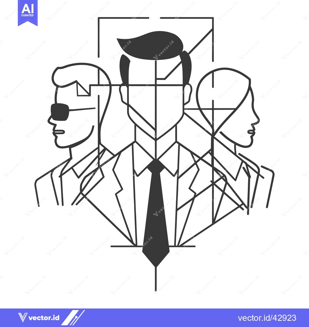 Premium Vector dari Geometric Illustration of Three Business Professionals