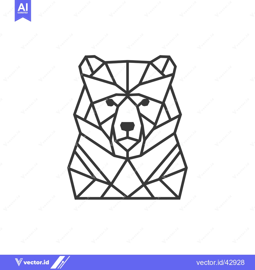 Premium Vector dari Geometric Line Art Bear Head