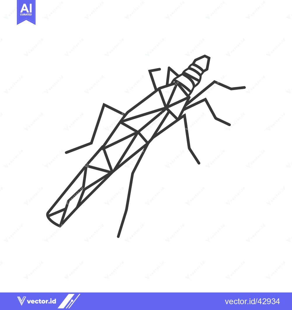 Premium Vector dari Geometric Line Art Drawing of a Dragonfly