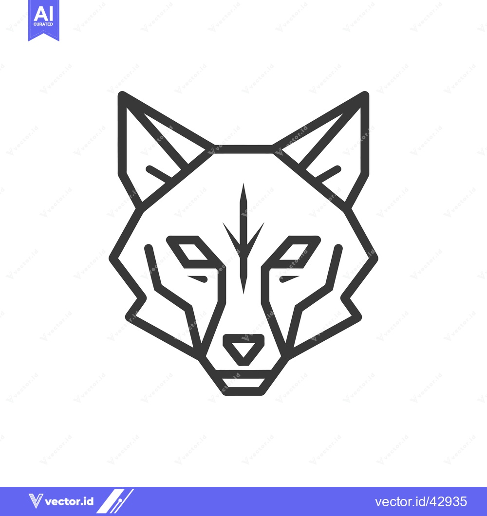 Premium Vector of Geometric Line Art Fox Head Illustration