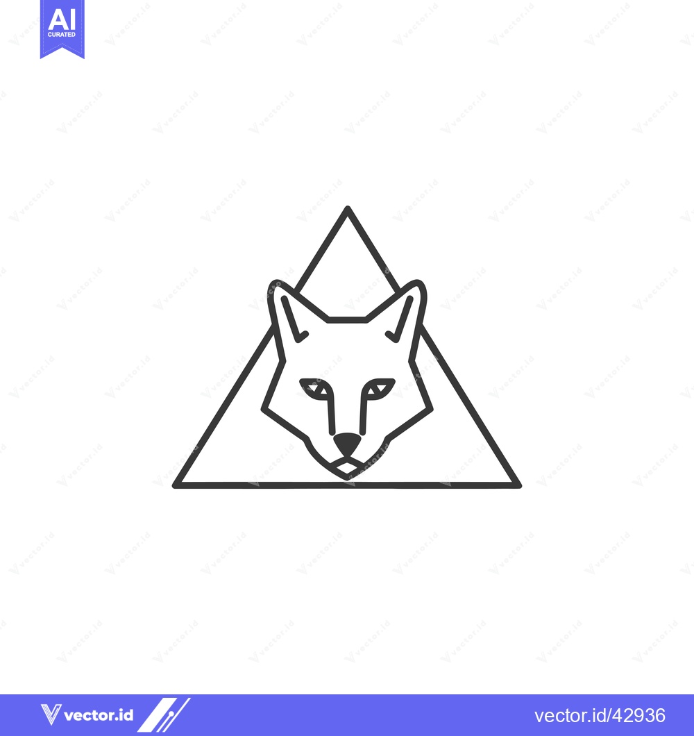 Premium Vector dari Geometric Line Art Fox Head Inside Triangle