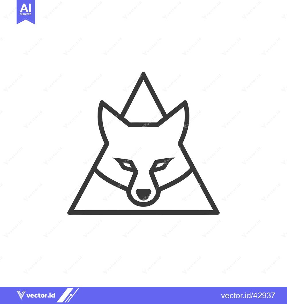 Premium Vector dari Geometric Line Art Fox Head in Triangle