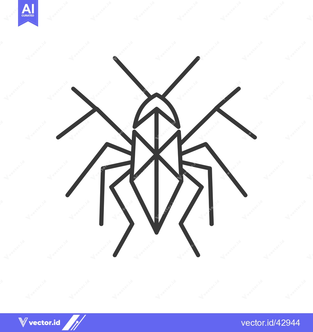 Premium Vector of Geometric Line Art Illustration of a Cockroach
