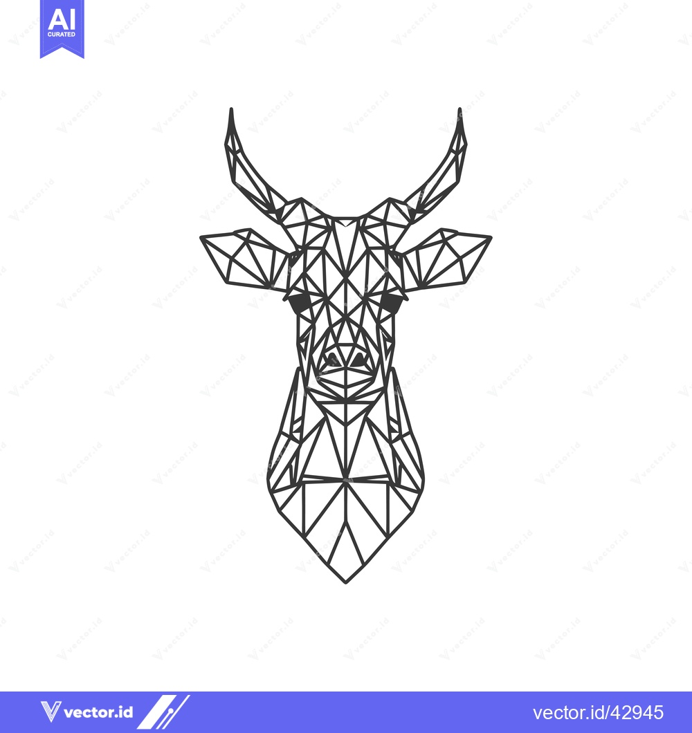 Premium Vector dari Geometric Line Art Illustration of a Deer Head