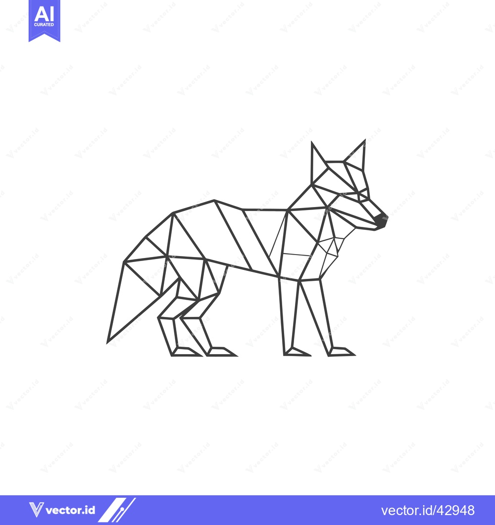 Premium Vector dari Geometric Line Art Illustration of a Fox
