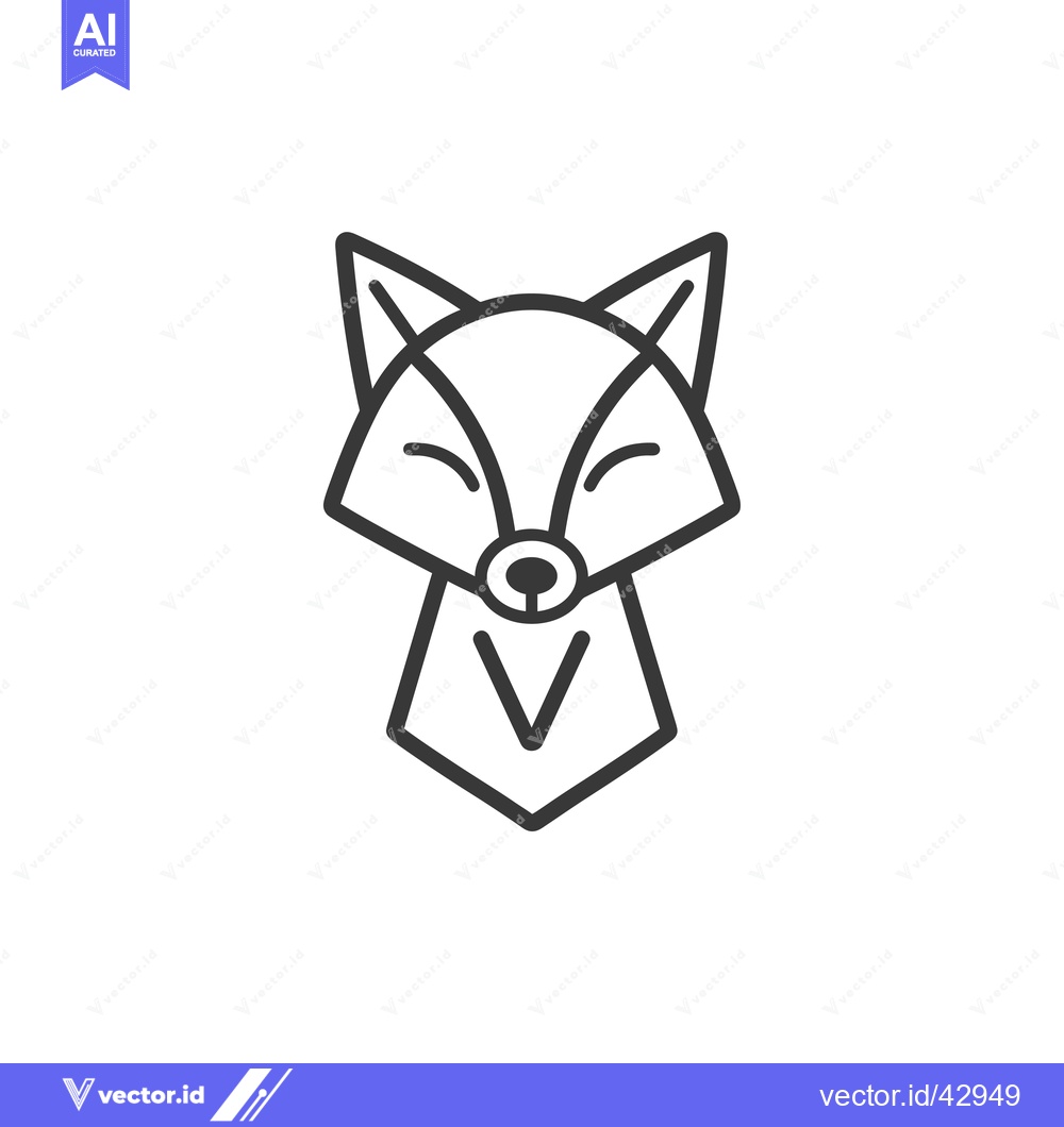 Premium Vector of Geometric Line Art Illustration of a Fox's Face