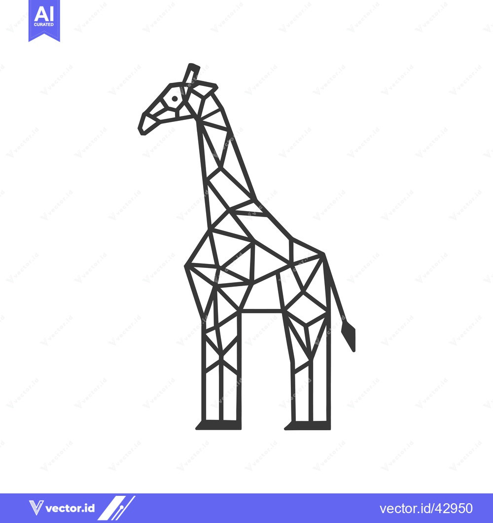 Premium Vector of Geometric Line Art Illustration of a Giraffe