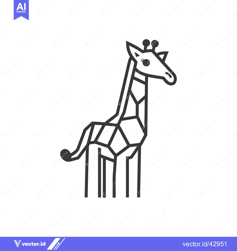 Premium Vector dari Geometric Line Art Illustration of a Giraffe