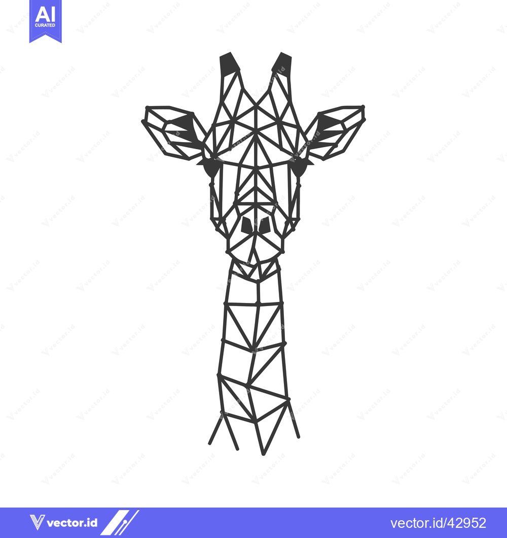 Premium Vector dari Geometric Line Art Illustration of a Giraffe Head and Neck