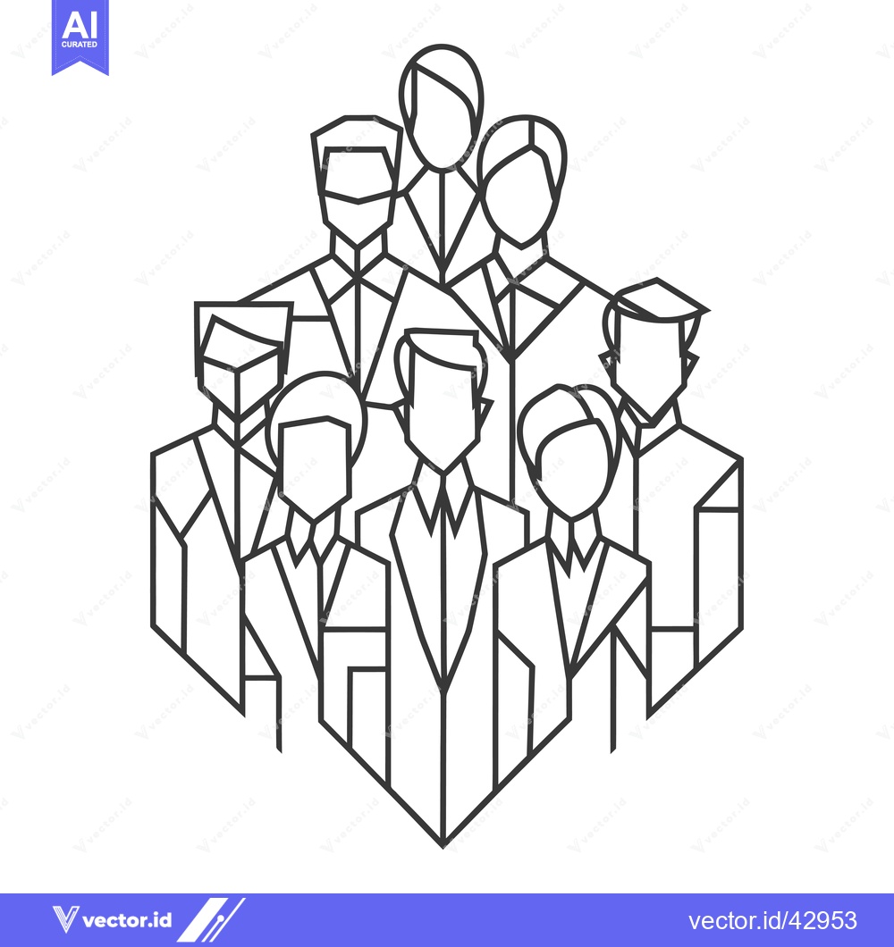 Premium Vector dari Geometric Line Art Illustration of a Group of People