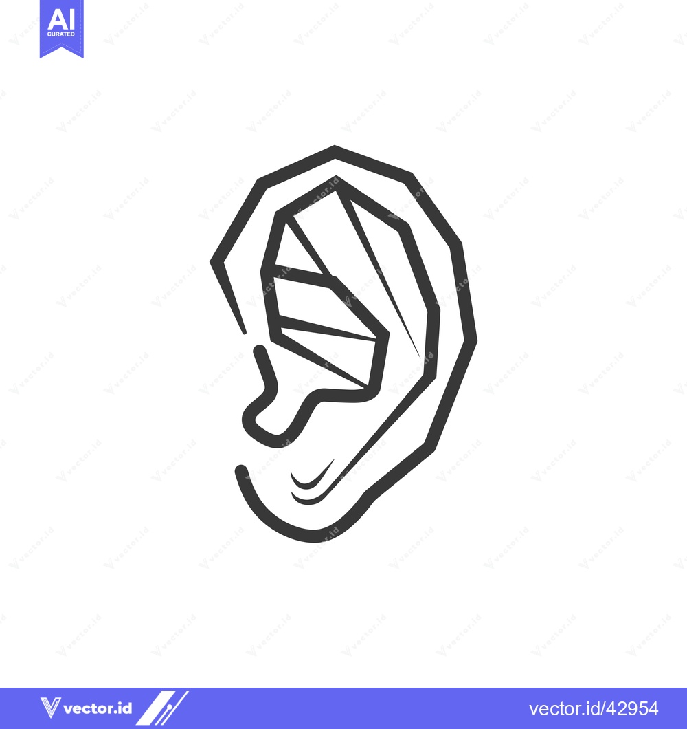 Premium Vector dari Geometric Line Art Illustration of a Human Ear