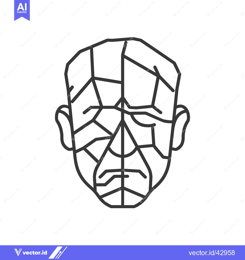 Premium Vector of Geometric Line Art Illustration of a Human Face