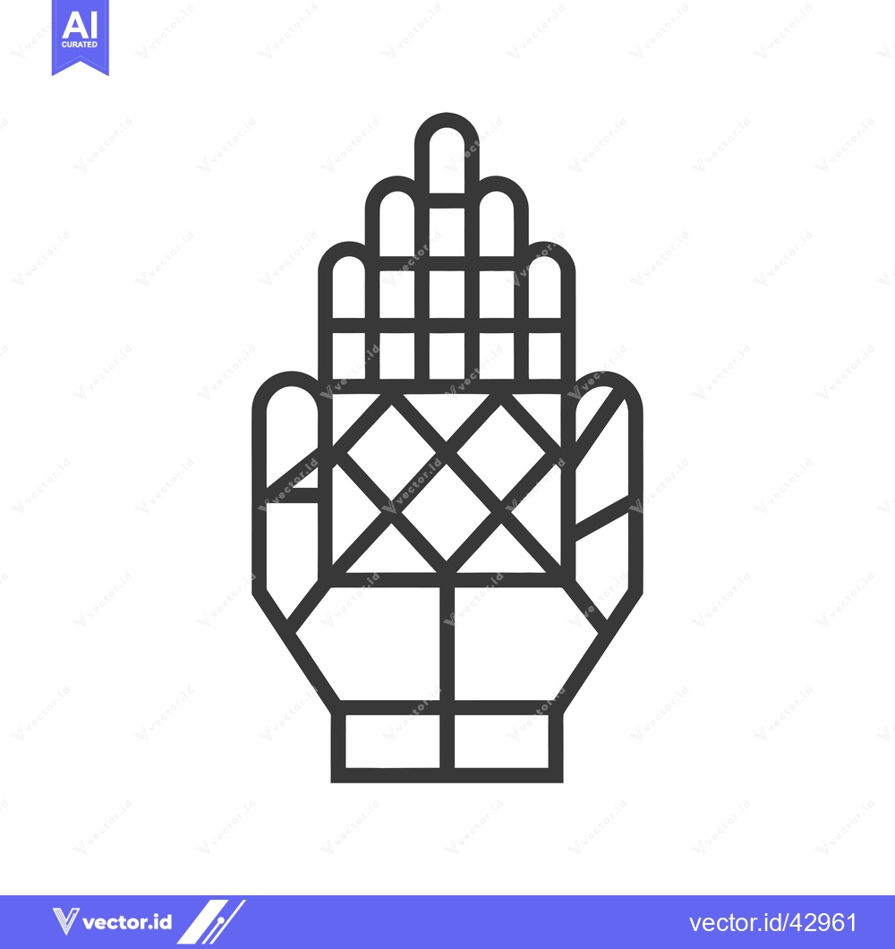 Premium Vector dari Geometric Line Art Illustration of a Human Hand