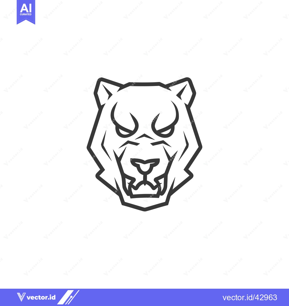 Premium Vector dari Geometric Line Art Illustration of a Lion's Head