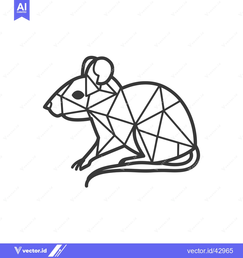 Premium Vector dari Geometric Line Art Illustration of a Mouse