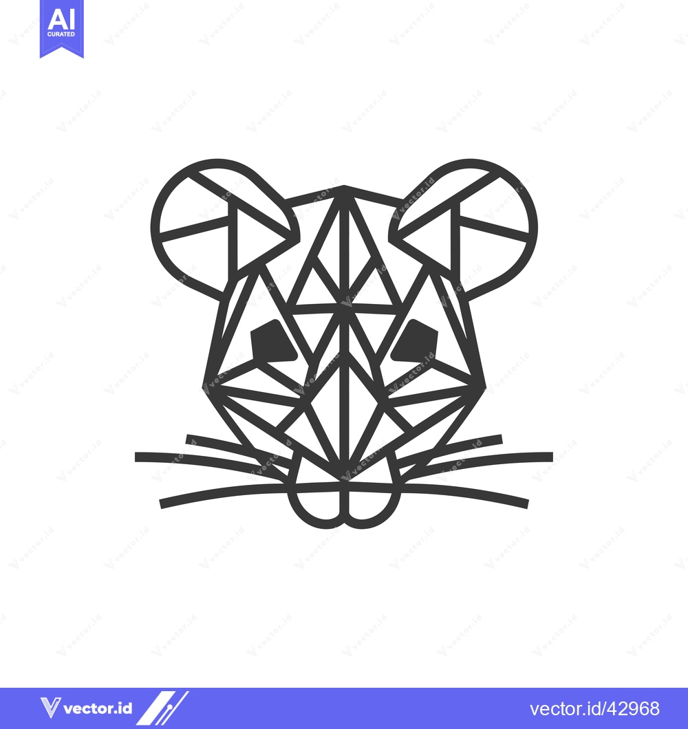 Premium Vector dari Geometric Line Art Illustration of a Mouse Face