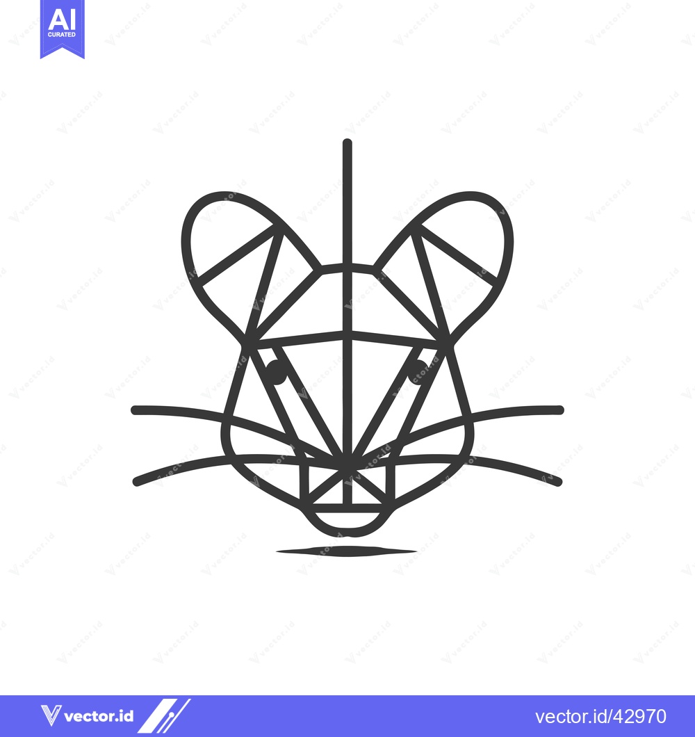 Premium Vector dari Geometric Line Art Illustration of a Mouse's Face