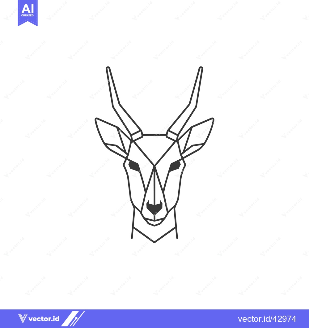 Premium Vector dari Geometric Line Art Illustration of an Antelope's Head
