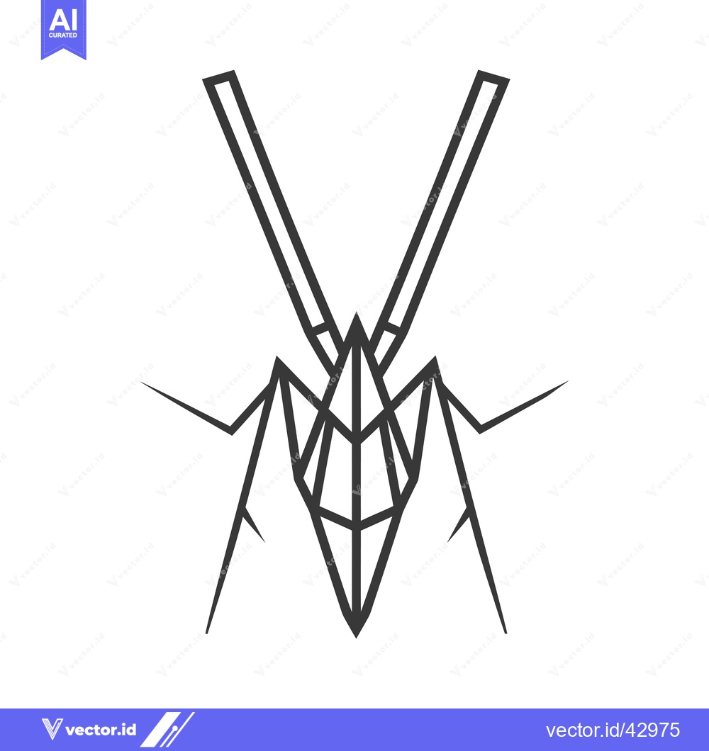 Premium Vector dari Geometric Line Art Illustration of an Insect