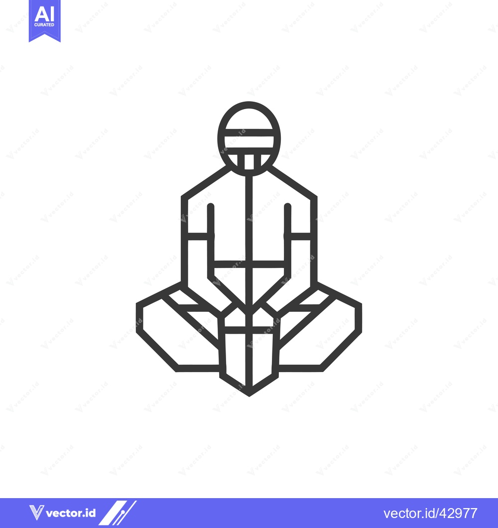Premium Vector dari Geometric Line Art Illustration of a Person in a Seated Position