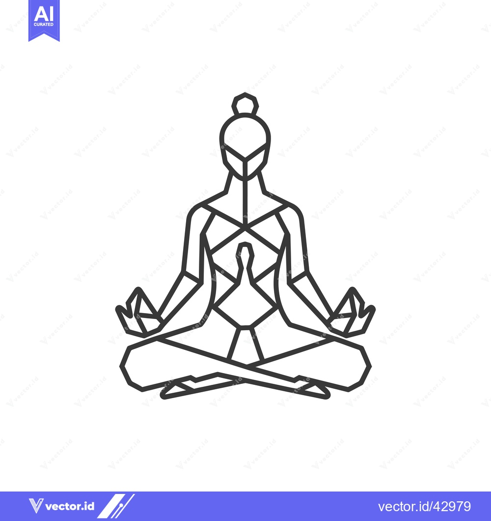 Premium Vector of Geometric Line Art Illustration of a Person in a Yoga Pose