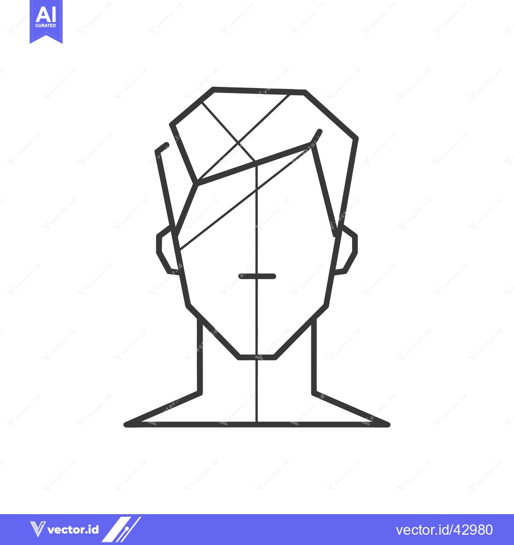 Premium Vector of Geometric Line Art Illustration of a Person's Head and Shoulders