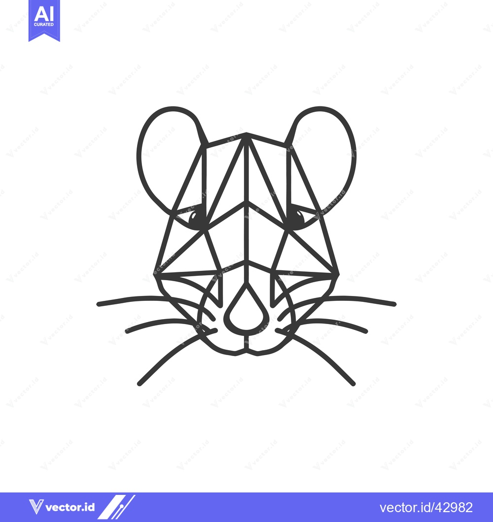 Premium Vector of Geometric Line Art Illustration of a Rat's Face
