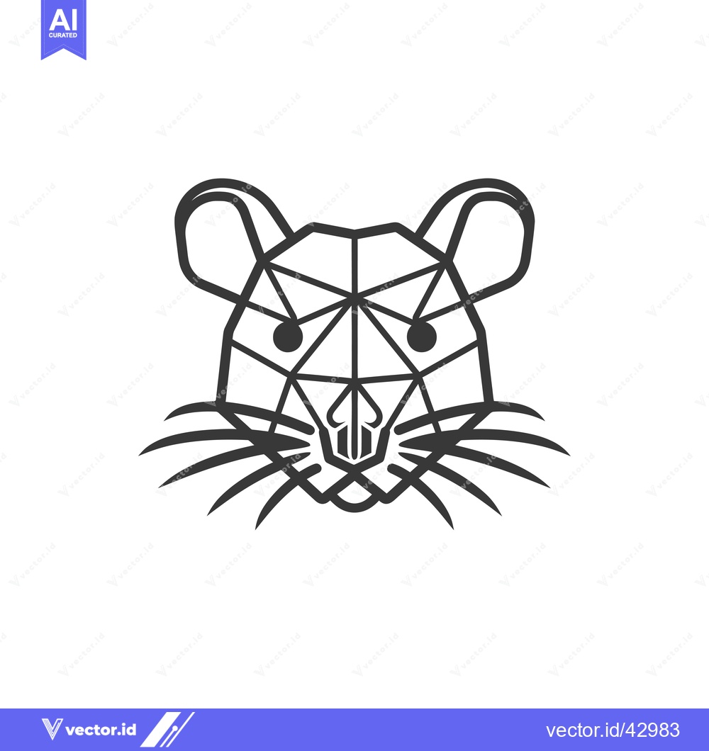 Premium Vector of Geometric Line Art Illustration of a Rat's Face